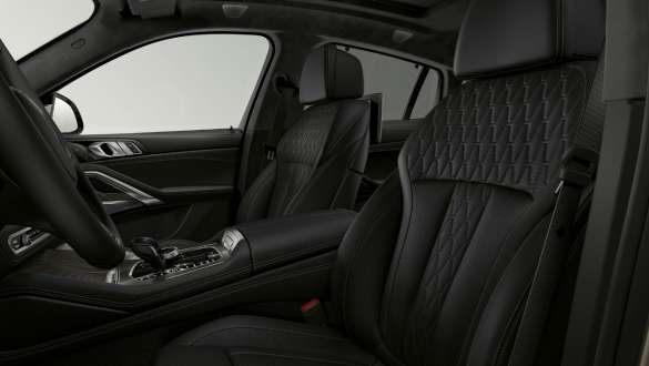 BMW X6 sport seats. BMW X6 interior with focus on sport seats.