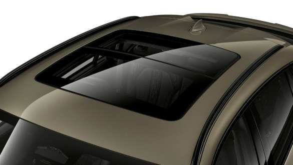 BMW X6 Panorama glass roof. Close-up view of the BMW X6 Panorama glass roof.