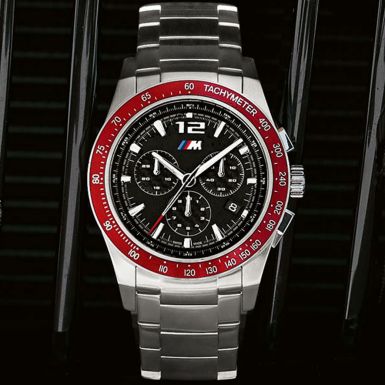 BMW M Watch Chrono Metal Strap. This is a product picture of the BMW M Watch Chrono Metal Strap.