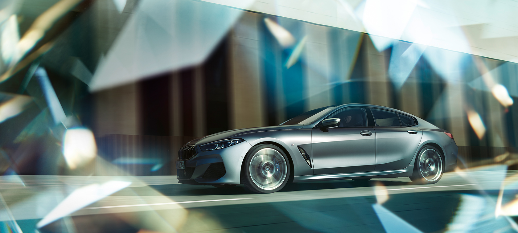 BMW 8 Series Gran Coupé Inspire BMW 8 Series Gran Coupé, side shot while driving, Inspire