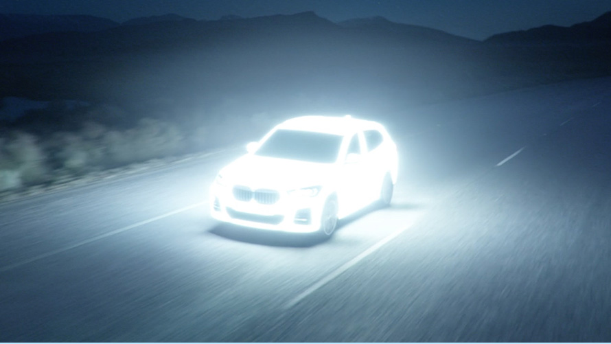 BMW X1 F48 LCI plug-in hybrid driving at night