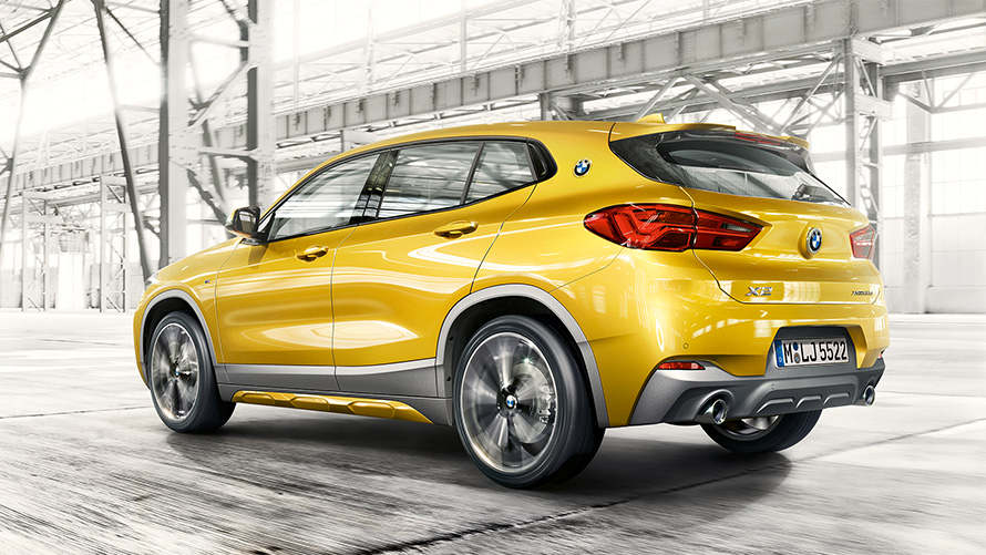 BMW X2 F39 2020 Brooklyn Grey three quarter rear view