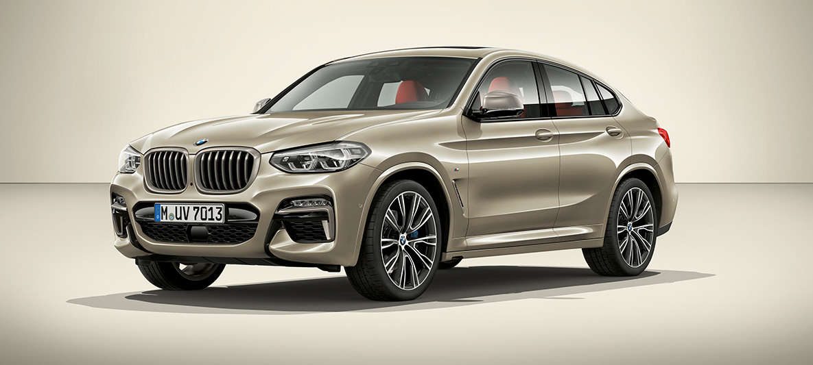 BMW Individual Sun Stone metallic BMW X4 BMW Individual Collection BMW X4 G02 2018 Sun Stone metallic three-quarter side view