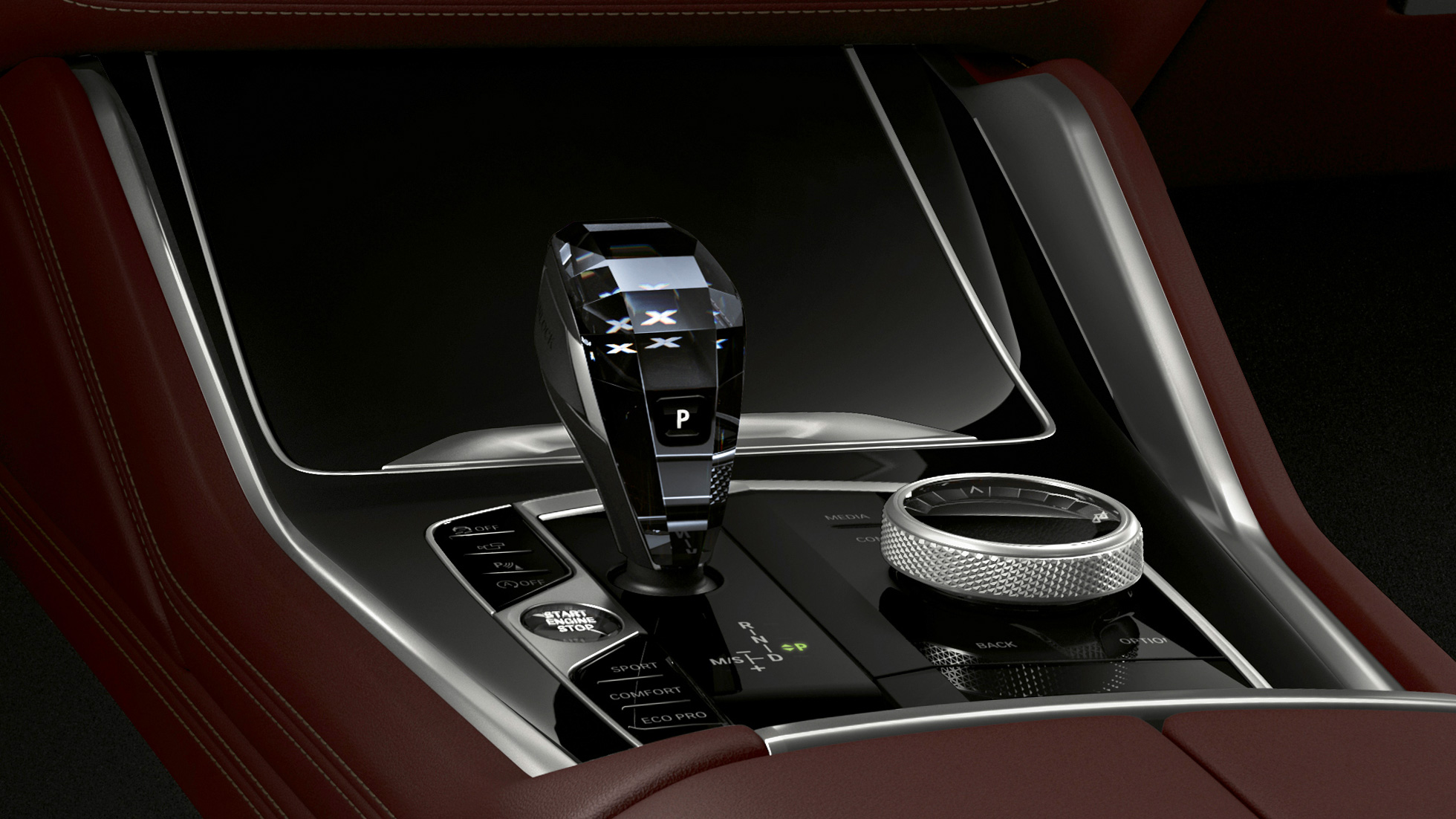 BMW X6 with BMW Individual, centre console. BMW X6 Interior with BMW Individual with focus on centre console.