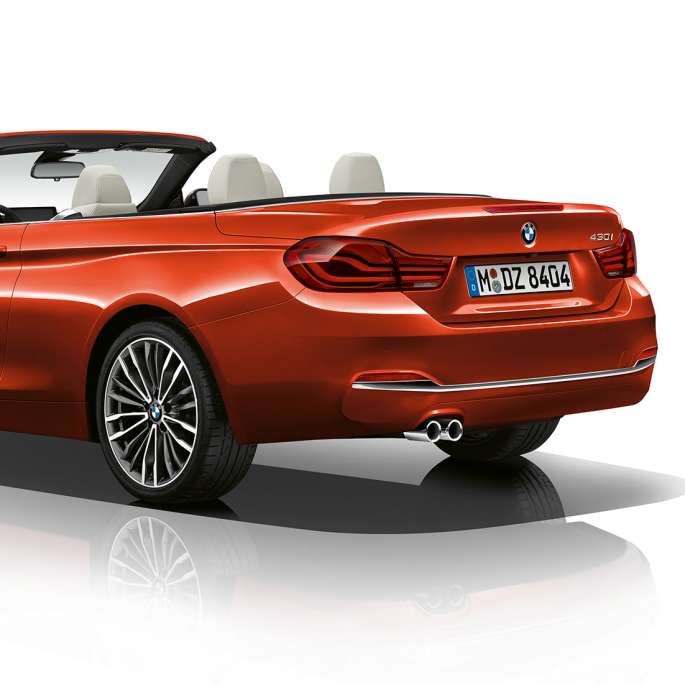 BMW 4 Series Convertible, Model Luxury Line three-quarter rear shot BMW 4 Series Convertible, Model Luxury Line three-quarter rear shot