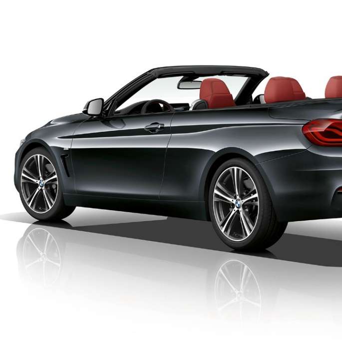 BMW 4 Series Convertible, Model Sport Line three-quarter rear shot BMW 4 Series Convertible, Model Sport Line three-quarter rear shot